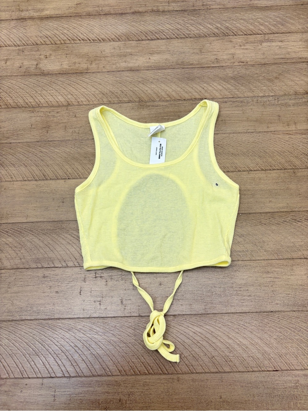 Tilly's Yellow Cropped Tank Tie-Front Top